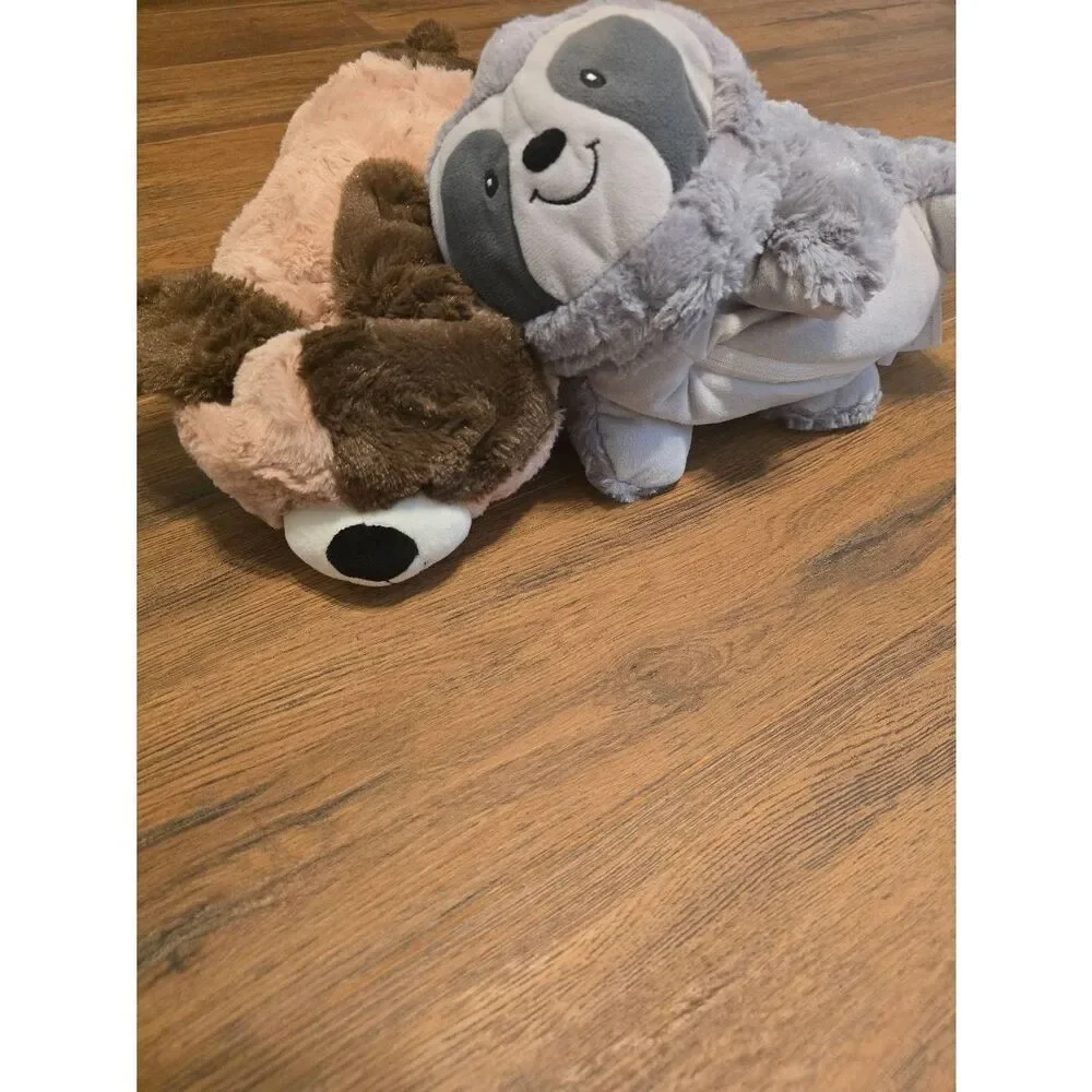 Sloth and Puppy‎ Dog Zip Up Travel Kids Neck Pillow Stuffies